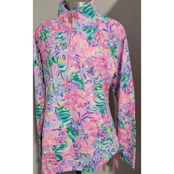 Disney Parks Lilly Pulitzer Jacket XSmall 3/4 Zip Pullover Dreamin Minnie… - Picture 3 of 7